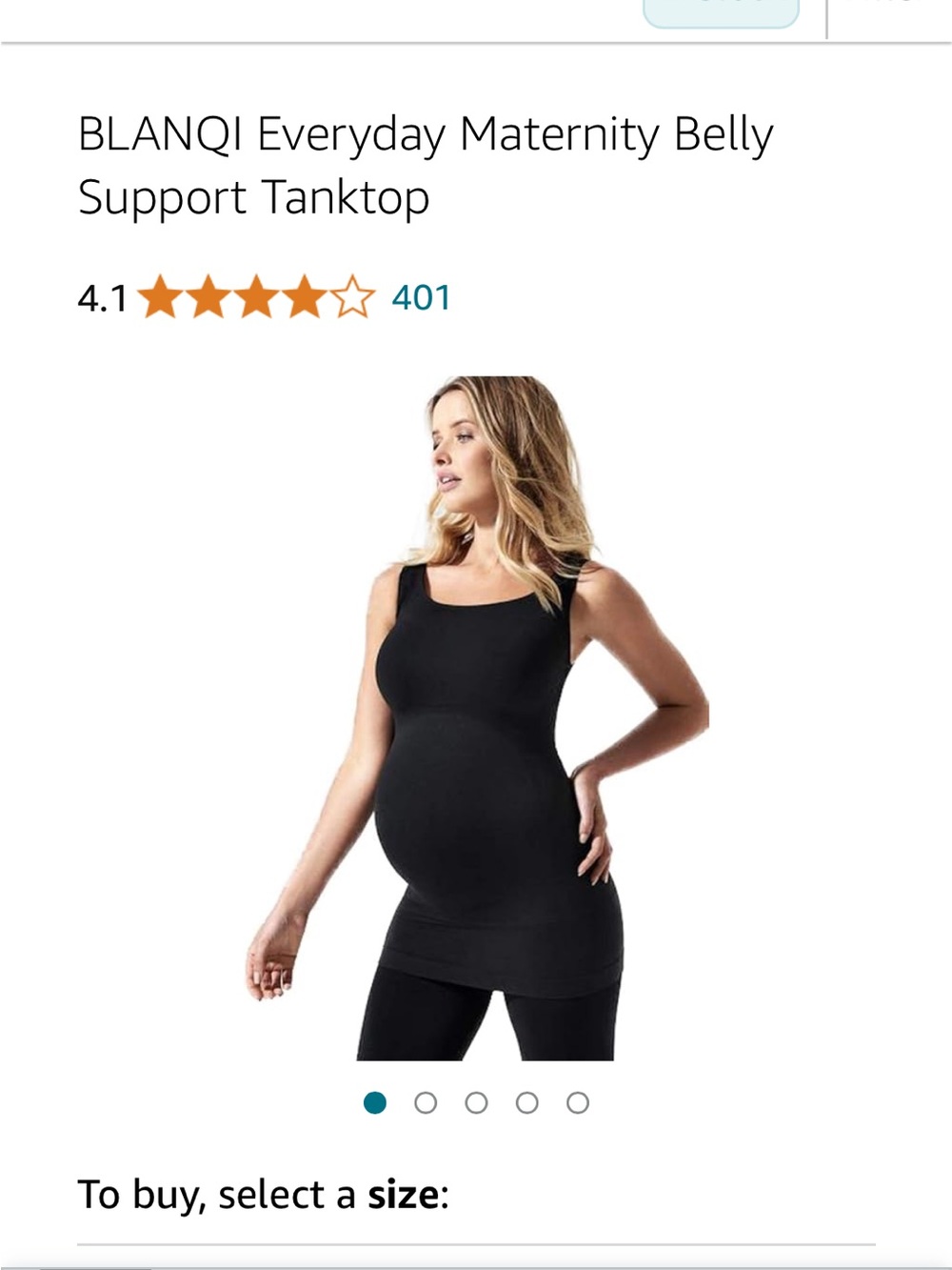 BLANQI Black Maternity Belly Support Tank